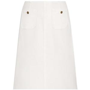 Belle Poque White Denim Skirt Women High Waisted Skirt with Pockets Jean Skirts for Women White L