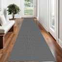 Braided Runner Rug 2x12 Ft Washable Runners for Hallways Non Slip Rubber Backed Kitchen Runners Cotton Extra Long Entryway Runner Indoor, Woven Carpet for Hall Entryway, Dark Grey/Grey
