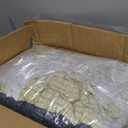 HIGOGOGO Round Stuffed Pouf Ottoman, Corduroy Poufs with Foam Chunk Filling, Furry and Fluffy Pouf Foot Stool Storage Ottoman, 26 X 18 Floor Poufs Foot Rest for Living Room, Green