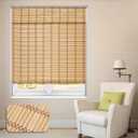 LUCKUP Cordless Roman Shades, Roll Up Bamboo Blinds for Indoor Windows, Light Filtering UV Protection Natural Bamboo Shades, Easy to Install for Home & Office, 22" W x 64" L, Natural