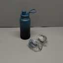 32oz Insulated Water Bottle with Straw, Stainless Steel Metal Vacuum Water Flask, Large Thermal Water bottle with Leakproof 3 Lids for Travel, Camping, Gym Sports Indigo Black