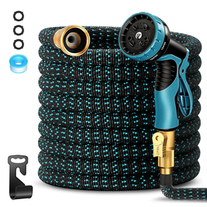 100 ft Expandable Garden Hose-2026 Upgraded Expanding Water Hose with 10 Function Nozzle, 3/4" Solid Brass Fittings, 5-Layer Latex Core, No-Kink Flexible Retractable Hose for Patio, RV, Car Washing