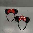 socathey 2PCS Mouse Ears Headband for Women, Shiny Sequin Bow Mouse Headbands for Birthday Party & Theme Paradise （DR）