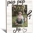 Fathers Day Pop Pop Picture Frames - Grandpa Photo Frame, Grandpa Gifts for Father's Day Birthday from Grandkids Grandchildren, PopPop and Me Grandfather Picture Photo Frames for Home Bedroom Decor, 5x7