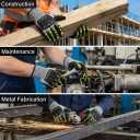 Impact Protection Gloves,Level5 Cut Resistant Work Gloves,Nitrile Coated Heavy Duty Work Gloves, Anti Vibration Gloves For Men,Women (1Pair,Small)