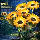 GIGALUMI Solar Garden Lights Artificial Sunflowers, LED Garden Decor Carefree Sunflower Solar Lights Outdoor Yard Decorations Outdoor, Everlasting Sunflower Decor Gift for Yard Patio (Set of 2)