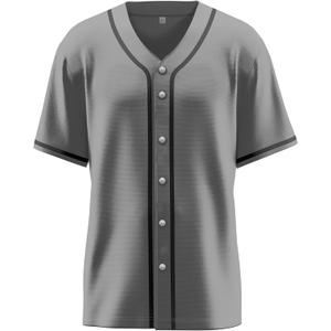 Baseball Jersey for Men,Blank Baseball Jerseys Shirts Short Sleeve Hip Hop Sports Casual Button-Down Uniforms (Gray, M)
