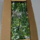 Grunyia 10 Bundles Artificial Fake Flowers, Faux Outdoor Plastic Plants UV Resistant Shrubs Outside Indoor Decorations (White-Eucalyptus)