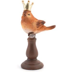 Artpaul Bird Figurines Home Decor Bird Statue with Gold Crown for Shelf Decor & Coffee Table Accents Bird Decorations for Home, Office, Living Room - Bird Gifts for Bird Lovers, Housewarming
