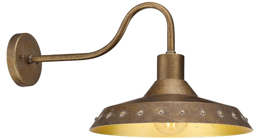 Gooseneck Barn Light, HWH 16'' Outdoor Barn Lights Exterior Sconces Wall Lighting, Farmhouse Gooseneck Outdoor Light Fixture for Porch Patio Garage, 5HJX101B- RG