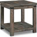 Signature Design by Ashley Hollum Rustic End Table with Shelf, Dark Brown