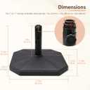 C-Hopetree 40 lb Heavy Duty Square Patio Base Stand for Outdoor Market Table Umbrella, Black