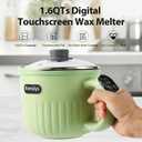 Electric Soap Making Wax Melter Pot – 1.6QT with Digital Touchscreen & Non-Stick Coating, Precise Temperature Control for Candle Making(120°F-260°F), Soap Crafting, Wax Melts and DIY Art Projects