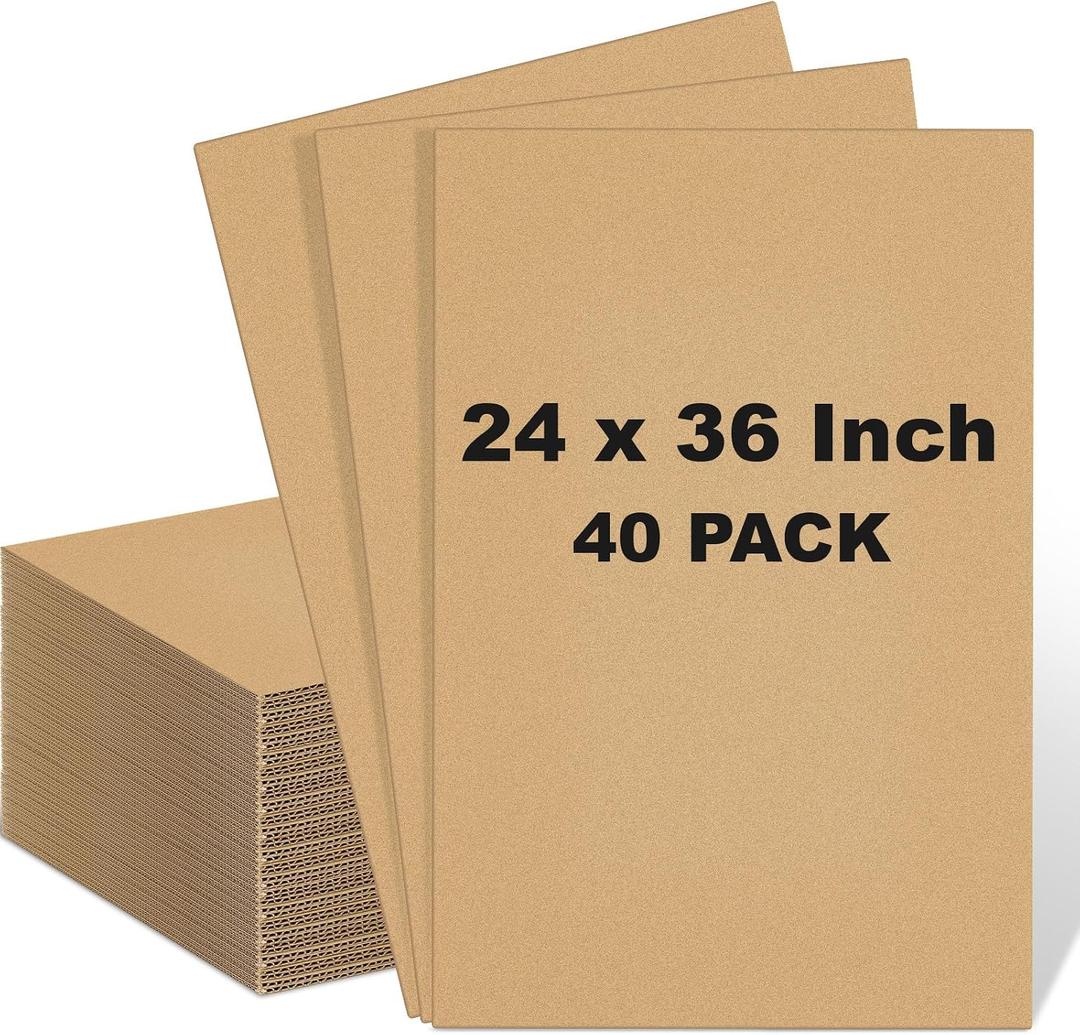Henoyso 40 Pack 24 X 36 Inch Brown Cardboard Sheets