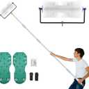 Spike Roller for Self Leveling Cement, 9 Inch Heavy-Duty Screed Spiked Roller with 34-77'' Adjustable Extension Pole  Complete Concrete Tool Kit w/Spike Shoes for Epoxy Flooring & Cement Leveling