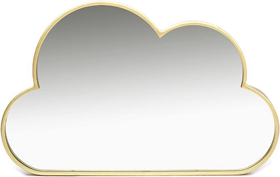 Large Wall Mirror, Cloud Shaped Bathroom Mirror, Gold/Black/White Decorative Mirror, Irregular Vanity Mirror with Metal Frame, for Bedroom, Bathroom, Entrance (Color : Gold, Size : 65x40cm/25.6x15.7 (25.6"L x 15.7"W)