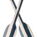 K&N41 Indoor Dcor Blue & White Wooden Twin Oar Wall Decor Beach House Paddle Nautical Decor