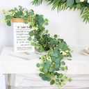 Faux Eucalyptus Garland Plant,Wedding Floral Swag,4Pack Artificial Vines Leaves Greenery Garland for Wedding Backdrop Arch Wall Decor,6 Feet/pcs UV Protected Indoor Outdoo