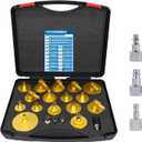 17Pcs Master Cylinder Brake Bleeder Adapter Kit, Aluminum Brake Pressure Bleeding Kit Tool Compatible with VW BMW Toyota Honda Nissan Most Vehicles with Quick Connector