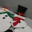 Lulu Home 2-Pack Lighted Christmas Snowman Decorations, 3.1+2.5FT Outdoor Snowmen with 70 LEDs White Lights, 2D Plug-in Snowman Holiday Yard Decor with Scarves for Lawn Garden Party