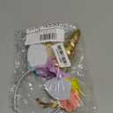 Nishine Unicorn Horn Floral Headband Glitter Ears Pony Head Bands Tiara for Girls Party Birthday Cosplay (Gold&pink)