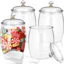 Nuogo 4 Pcs Plastic Candy and Cookie Jars with Lids Clear Cookie Container Candy Jars Large Airtight Apothecary Storage Organization for Wedding Home Kitchen Bar(64 oz)