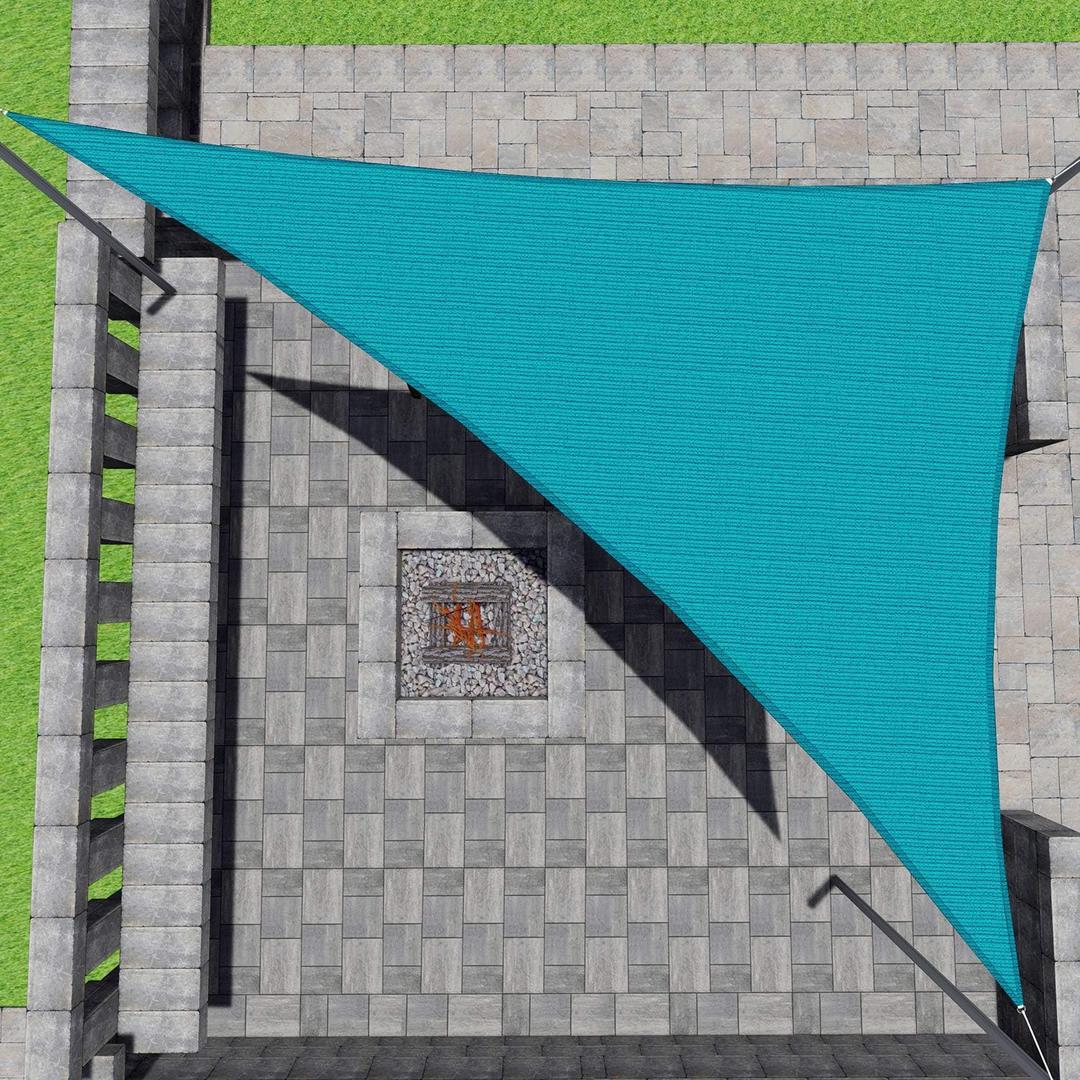 Patio Paradise 8' x 8' x 11.3' Turquoise Sun Shade Sail Right Triangle Shade Cloth Pergolas Canopy Cover, Heavy Duty Sunlight Block Fabric for Outdoor Backyard Deck