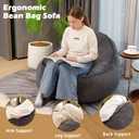Bean Bag Chair, Cozy Fluffy Beanbag Chairs with Filler for Teens and Kids, Floor Lazy Sofa for Living Room Gaming & Reading (S-Darkgrey), Small