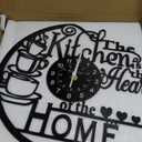 12 Inch Kitchen Vinyl Record Wall Clock, Kitchen Heat Home Theme Wall Clock, Coffee Bar Decor, Coffee Wall Decor for Office Living Room, for Women Wives, Black