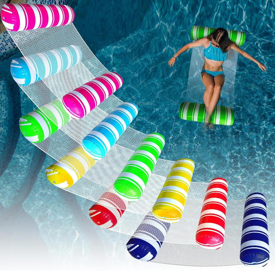6 Pack Inflatable Pool Floats Adult Size Water Hammock,Water Floaties for Adults,4-in-1 Multi-Purpose Pool Floating Toys, Pool Rafts Lounge Chairs Floaties,for Adults Vacation Fun and Rest (Blue & Green & Pink & Navy Blue & Burgundy & Yellow) 6 Pack Inflatable Pool Floats Adult Size Water Hammock,Water Floaties for Adults,4-in-1 Multi-Purpose Pool Floating Toys, Pool Rafts Lounge Chairs Floaties,for Adults Vacation Fun and Rest (Blue & Green & Pink & Navy Blue & Burgundy & Yellow)