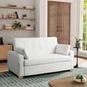 Serta Ainsley Convertible Loveseat Sleeper Sofa 3-in-1 Loveseat, Lounger & Queen-Size Sofa Bed, Pull-Out Sleeper Couch with DreamCoils, Easy Assembly, Oyster Fabric