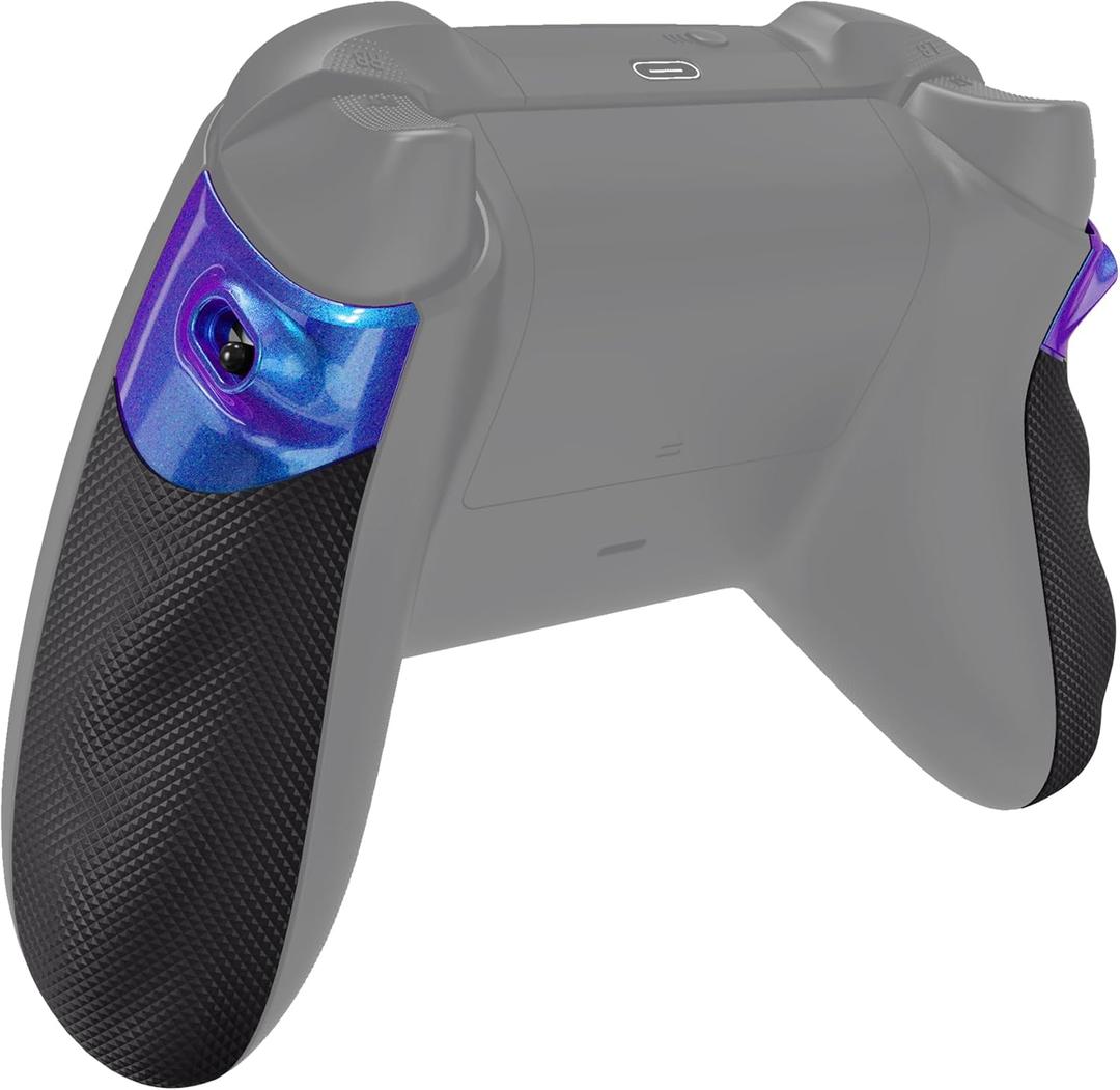 eXtremeRate Flexor Rubberized Side Rails Grips Button Stop Kit for Xbox Series X/S Controller, Anti-Slip Ergonomic Button Stopper Handle Grips for Xbox Core Controller  Chameleon Purple Blue