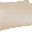 Amazon Basics 400 Thread Count Pure 100% Cotton Pillowcases, Soft, Sateen Finish, Wrinkle Resistant, Machine Wash, King, 40" x 20", Beige, Set of 2, Pillows Not Included