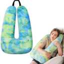 Shoulder Wrap for Family Multi-Purpose Neck Pillow, Travel Companion,Travelling Sleeping Pillow for Car, Train, Bus and Home Use (Tie Dye/Green)