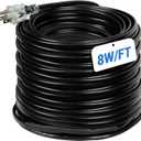 Heat Tape for Roof and Gutters 152FT, 8 Watts/ft Roof Heat Cable w/ 60PCS Clips & Spacers, Self-Regulating Heat Cable w/LED Plug, Gutter Heat Cable for Ice Dam & Pipe Freeze Prevention