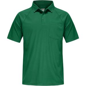 Mens Moisture Wicking Golf Polo Shirts UPF 50+ Short Sleeve Shirt M-5XL (Blue, XXL)
