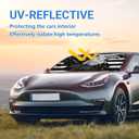 Windshield Sun Shade for Tesla Model Y Model 3 2016-2025 Accessories, Foldable Front Windshield Sunshade, Block Out UV Rays & Heat, Keep Car Cool