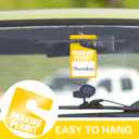 100 Pack Parking Permit Hang Tags Plastic Parking Placards PVC Hang Tag 3 x 5 Inch for Car Rear View Mirror (Yellow)