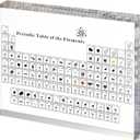 Periodic Table with Real Elements Inside, Acrylic Periodic Table Display with 83 Real Elements Samples, Craft, Teaching Tool, Gift for Kid, Students, Teacher, Science Lovers, 6*4.5*0.8 inch