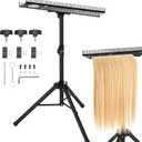 ikare Stainless Steel Braiding Rack - Height Adjustable Hair Extension Holder, Braiding Rack Stand Tripod, Foldable Hair Tray