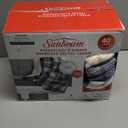 Sunbeam Microplush Sherpa Electric Heated Throw Blanket-Black/White Plaid 60×70"