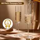 GuanQiao 24-Pack Plastic Champagne Flutes, 6oz Clear Square Disposable Toast Glasses, Heavy Duty Shatterproof Recyclable Wine Glasses for Party Wine Tasting Wedding New Years Eve Party Supplies