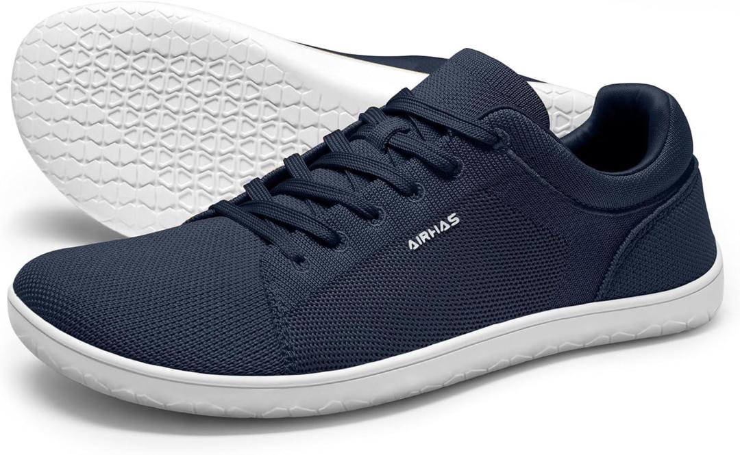 AIRHAS Mens Barefoot Shoes Lightweight Walking Shoes Wide Toe Box Flexible Zero Drop Sneakers for Men Summer Minimalist Casual Shoes(Navy, 12)