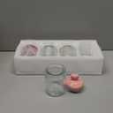 4 Pcs 16 oz Valentine's Day Glass Candy Jars Clear Valentines Containers with Ceramic Heart Lid Cute Decorative Storage Jars for Cookie Chocolate Nut(Pink, Classic Heart)