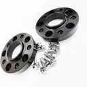 2PCS 2'' 50mm 5x112 BORE 66.6MM BOLTS 14X1.5 INCLUDED HUBCENTRIC WHEEL SPACERS Compatible For BENZ (Black)