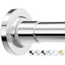 SUNALLY Shower Curtain Rod, Spring Tension Shower Rods Adjustable 32-61 Inch Stainless Steel Telescoping Curtain Rod for Bathroom or Windows, No Drilling, No Slip, No Rust, Chrome