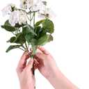 Artificial Flowers for Outdoors with 120 Blooms, Faux Silk Flowers for Outside, UV Resistant Fake Petunias Plants for Hanging Baskets Fence Patio Balcony Garden Cemetery (White)