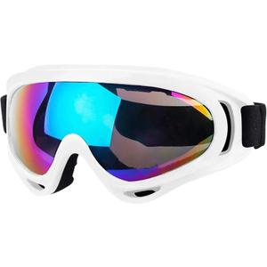 Ski Goggles for Men Women Kids Cycling Motorcycle UV Protection Goggles Snowboard Glasses for Youth Adult Teens Boys & Girls (White)