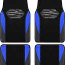 Skechers Car Floor Mats,Waterproof Universal Fit Car Mats,Faux Leather Car Floor Mats,Carbon Floor Mats for Cars with Anti-Slip Skechers Heel Pad Fit for SUV,Vans,Sedans,Trucks,Blue