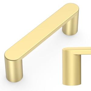 Amerdeco 10 Pack ZH0005MGP Brushed Gold 3 Inch(76mm) Hole Centers Kitchen Cabinet Pulls Hardware Modern Kitchen Handles for Cabinets Cupboard Handles Drawer Pulls